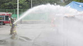 부산서 물류센터 합동 소방훈련…대형화재 특별점검