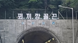 꾀·끼·깡·꼴·끈 부산 터널 입구 괴문자 논란…결국 철거한다
