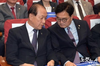 대화하는 우원식 국회의장-국민의힘 황우여 비상대책위원장