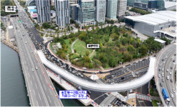 광안대교 램프교량 설치완료, 30일부터 용호동→센텀 방면 2차로로 조정