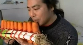 ‘야채’로 음악 연주하는 중국인 형제 화제