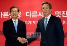 정몽준·김황식 첫 대면 ‘불꽃 기싸움’