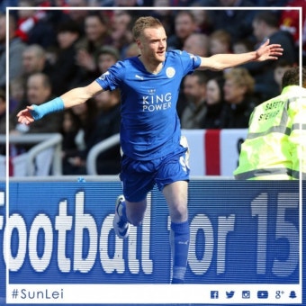 [EPL]레스터시티, 제이미 바디 멀티골로 선덜랜드 격파…우승까지 3승 남아