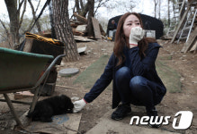 배우 김효진, 식용견 농장 구조 작업 동참...‘안타까운 눈물’