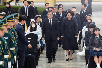 [포토인사이트] 제5회 서해수호의날 참석한 문재인 대통령