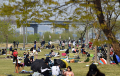 [서울포토] ‘투표하고 한강공원으로 놀러 왔어요’