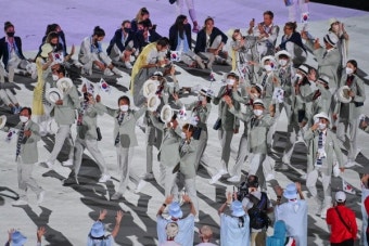 김연경·황선우 태극기 휘날리며…韓도쿄올림픽 선수단, 개막식 입장