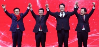 與 당권주자들, 대전 합동연설회서 신경전…지지자 3000명 집결 속 열띤 응원전