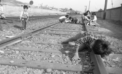 [사진창고] 선로 귀대기, 말 리어카, 엿장수...그때 그시절의 어린이들 (사진.영상)