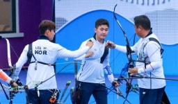 [속보]남자 양궁 단체전 ‘금메달’…경기 끝내버린 오진혁의 ‘엑스텐’