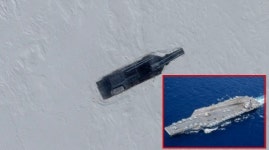 “美 ‘슈퍼 핵 항공모함’ 모형 세우고 훈련하는 중국군”…위성사진 공개[포착]