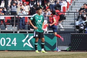 ‘군인 정신’ 김천, 우승 후보 ‘모래알’ 전북 제압…울산전 2골 김현욱이 결승 득점