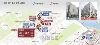 ‘대통령 명당’ 찾는 대선 주자들… 한 건물에 캠프 4곳 ‘불편한 동거’도