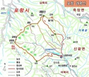 [산&산]  <280> 포항 괘령산 산행지도