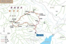 [산&산]  합천 모산재 산행지도