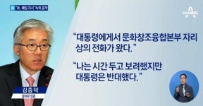 朴 대통령 지시로 여명숙 해임 정황 포착 '김종덕에게 해임지시 녹취록 공개'