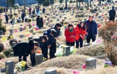 부산시립공원 묘지 찾은 성묘객들