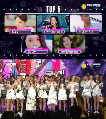 '쇼챔피언' 트와이스, 신곡 'Dance the night away' 컴백 동시에 1위 챔피언송