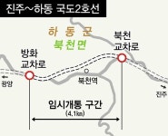 하동 북천~방화 구간 4.1㎞ 임시 개통