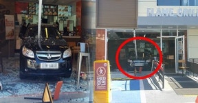 연산동서 70대 남성 후진 주차하려다 버거킹 매장으로 돌진