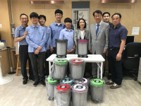 명장1동, 금정고등학교 학생동아리 공기청정기 기탁받아