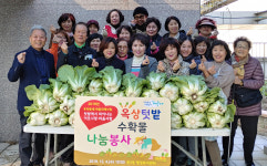 해운대구 중2동 행정복지센터, 옥상텃밭 관리 수강생 채소 나눔 실시