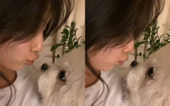 수지, 반려견 데지와 뽀뽀 밀당 달달 투샷