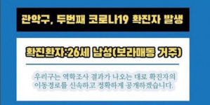 [속보] 관악구 코로나 확진자 1명 발생… 보라매동 거주 26세 남성