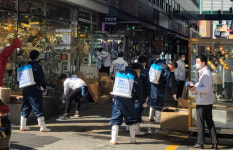 대선주조, 중구 전통시장 창선상가에 코로나19 방역 활동 지원