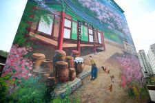 산청, 추억의 벽화길 눈길’