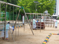 해운대구 중2동 새마을단체, 주민 안전을 위한 코로나19 합동 방역 실시