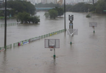 [포토뉴스] 폭우로 잠긴 온천천 시민공원