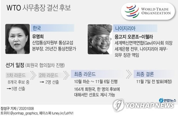 첫 한국인 WTO 사무총장 탄생하나…유명희, 최종 2인 후보 올라 | 포토뉴스