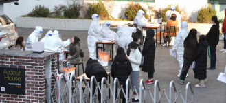 [포토뉴스] 상주발 감염 부산외대 기숙사 전수검사