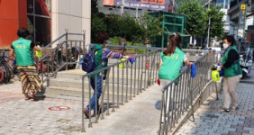 사상구 괘법동 통장·새마을 봉사자, 코로나19 방역 및 환경정비 실시