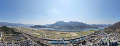 낙동강 수변공원인 황산공원에 드론 공원 조성된다.