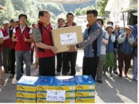 한국건강관리협회 도지부 1사1촌마을서 봉사활동