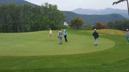 [포토뉴스]블랙밸리CC 태극기 그린 핀깃발 사용