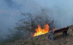영월 삼옥리 생태공원 입구에서 산불