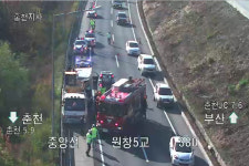 중앙고속도로 춘천 방향 원창5교서 트럭 추돌사고로 2명 사상