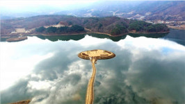 [화천]화천 파로호에 하트 모양 인공섬 호평