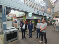 [포토뉴스]강원중기청, 횡성시장 수해대비 현장 점검