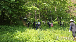 [포토뉴스]강릉 강남자율방범대 모산봉 환경정화