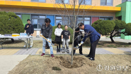 [포토뉴스] 횡성 수백초교. 교육공동체 식목