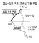 경산~청도 국도25호선 18년 만에 4차로 뻥 뚫려