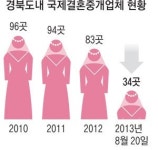 경북지역 국제결혼중개업 확∼ 줄어