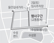 3일 들안길 푸드페스티벌 오전 2시부터 교통 통제