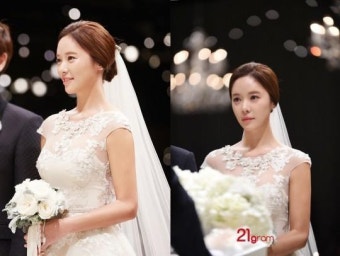 황정음 결혼 사진 공개, 순백 드레스로 '단아+청초'…긴장한 표정마저 예뻐