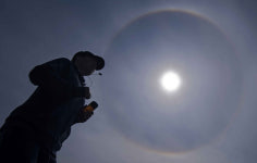 금호강변에 대형 햇무리 관측