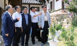 평소 보기 힘든 무궁화 품종이 활짝 피어난 임청각